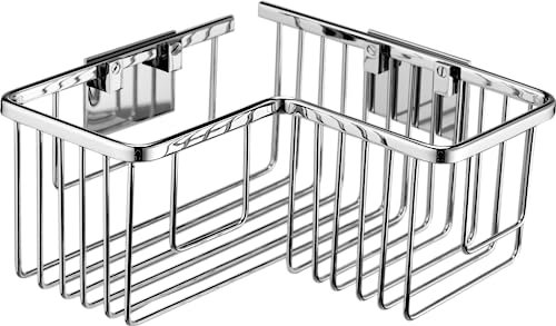 Jabonera Angular de Rejilla Cromo para Pegar. Sin Necesidad de Agujeros