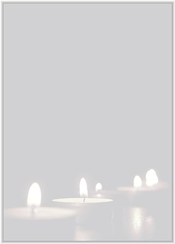 Briefpapier Trauer DIN A4 - Trauerbrief und Kondolenz-Papier 20 Blatt - Motiv Nr. 006 | 120g/m²
