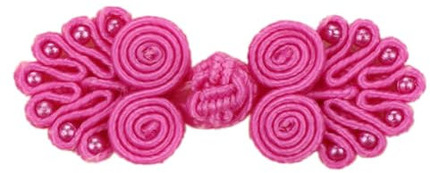 10 Paar Chinesische Knoten Froschknöpfe Verschluss Nähen Verschlüsse,Chinesische Verschlussknöpfe,für Pullover Mäntel Schal Cardigan,Cheongsam,Tang,Anzug,Strickjacke,Kostüme Outfit Nähen,Rosenrot