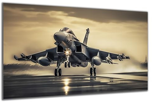 DARO Design - Wand-Bild auf 6mm HDF 84x56 cm Kampfjet - Wand-Deko Bilder Geschenk