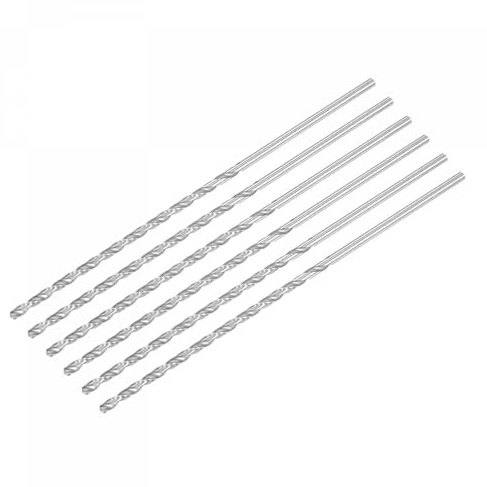 TA-VIGOR 6Pcs 3.5mm Extra Long Twist Drill Bits 160mm HSS Straight Shank | High Speed Steel Spiral Drill Bits for Wood, Metal, Aluminium and Plastic