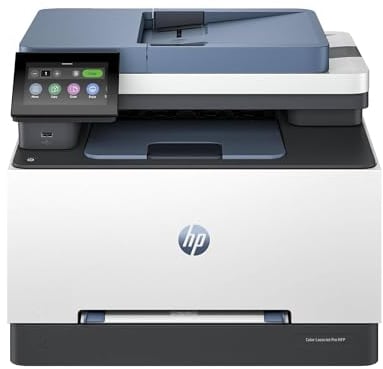 HP Color LaserJet Pro 3302fdn 499Q7F, Impresora Laser A4 Multifunción doble cara automática, Escaner, Copiadora, Fax (25ppm, Ethernet, Procesador 1,2GHz, Memoria 512MB, HP Smart App) Blanca y Azul
