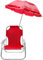 Sedia a sdraio con ombrellone per bambini sediolina richiudibile relax da mare spiaggia piscina (ROSSO)