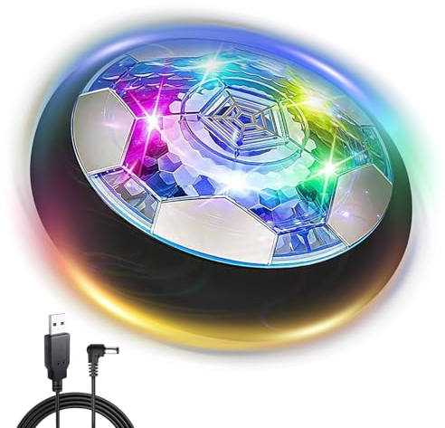 NEOVSUNY Air Power Fußball Kinderspielzeug, Wiederaufladbar Hover Soccer Ball Fussball mit LED Licht,Kinder Spielzeug Geschenke ab 3 4 5 6+ Jahre Jungen Mädchen,Indoor Outdoor Interaktive Sportspiele