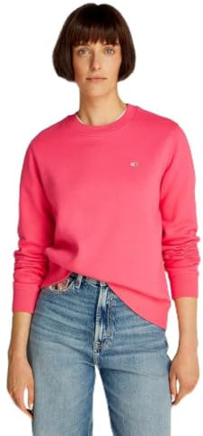 Tommy Jeans Damen Tjw Reg S Flag Crew Dw0Dw19959 Pullover-Sweatshirt, Red (Amour), XS