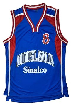 Peja Stojaković 8 Jugoslawien Basketball Blaues Trikot ärmellos Sport Retro S