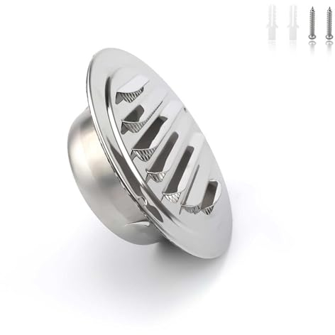 Lüftungsgitter Edelstahl mit Insektenschutz, 100 mm Belüftungsgitter Extra Dick, Integrierte Schnalle Lüftungsgitter Rund, Geeignet für Garagen, Küchen und Badezimmerwände Belüftung