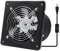 FanGoFast Ventilateur Extracteur d'air 150mm Silencieux 525 m³/h avec Clapet Anti-Retour Puissant en Métal avec Prise Européenne pour Cuisine Salle de Bain Garage (Noir, 150mm)