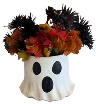 M&Catree Baldes con Forma de Fantasma de Halloween Baldes para Recoger Dulces Cubo para Dulces de Halloween Macetero Fantasma Macetas para Flores - M
