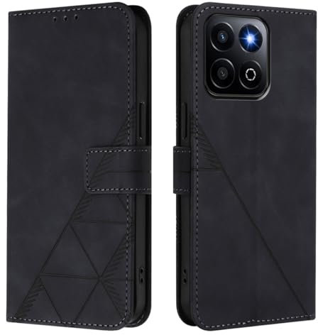 Custodia per Honor 200 Smart 5G Flip Cover Caso Libro in PU Pelle Portafoglio Custodia Card Slot Supporto Chiusura Magnetica Cover per Honor 200 Smart 5G, Nero