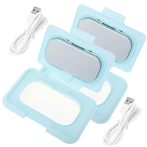 Calentador Temperatura Portátil Toallitas de Húmedas Constante para Bebés | 2 Piezas, Abs Azul, Tamaño Pequeño, Uso en Casa Salir, para Viaje
