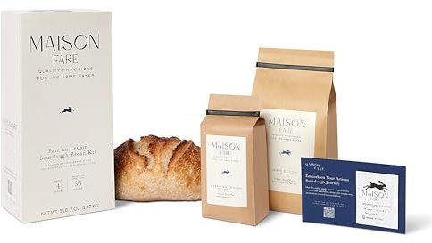 Reinventing Homemade Sourdough – Maisonfare Fast Activating Starter & Special Flour Blend – Approachable, Simplified Process for Artisan Sourdough Loaves – Pan au Levain, 5 LB 7 OZ, Yields 4 Loaves