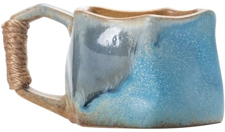 Taza de gres, Taza de cerámica hecha a mano,Taza de cerámica de 250 ml Tazas de café de forma irregular - Taza de agua portátil, taza estética para café, té, jugo, bebida helada caliente,