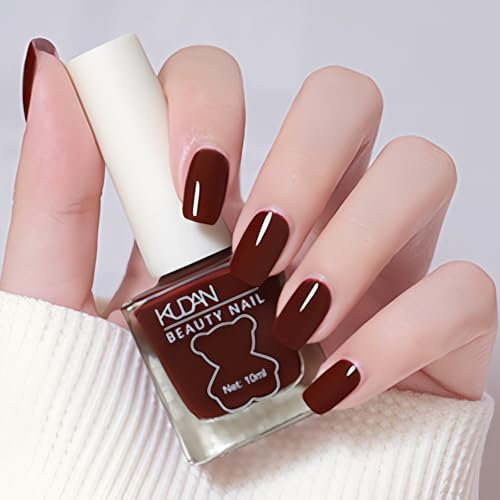 Wine Red Nail Polish - Dark Red Nail Polish - Air Quick Dry Nail Varnish - Super Lustrous Easy Apply Burgundy Nail Art Polish Wine Shade For Women Girls Manicure DIY