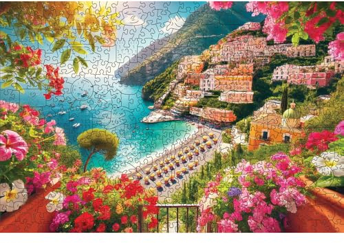 HCM Kinzel Holzpuzzle – Natur - Urlaubsparadies, 505 Teile, hochwertiges Holz, detailreiches Design, leuchtende Farben, langlebige Premium-Qualität