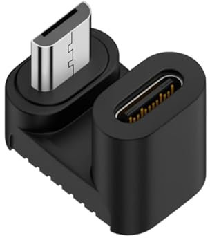 1 Pieza de Conector Adaptador USB Tipo C Hembra a Micro USB Macho de 90/180 Grados, Adaptador de Cargador Micro USB Tipo C(C)
