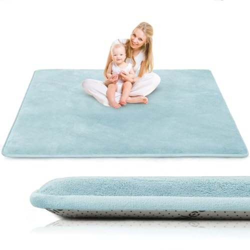 LEHOUR Krabbelmatte für Baby, 120×12×3CM Kinderteppich, rutschfest, | Weicher, Dicker Kinderteppich, Baby-Krabbelmatte, Rutschfester Untergrund, Schutz beim Spielen, Geeignet für Mädchen & Jungen