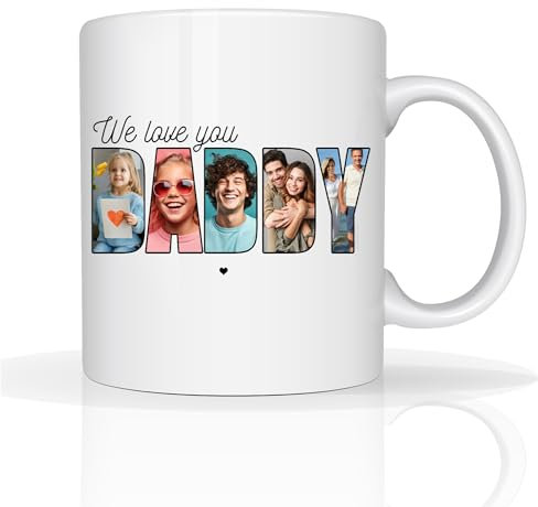 Star Online Personalised Mug Fathers Day Gift Custom Photo Mug Gifts for Dad 11oz Ceramic Coffee Cup Best Dada Ever Daddy Birthday Presents (We Love You Daddy)