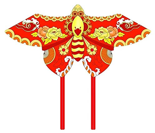 AMULONG Cerf-Volant, Cerf-Volant Papillon avec Corde De Cerf-Volant De 400 M, Cerf-Volant pour Débutant À Vent Chinois, Facile À Voler, Parfait pour Les Plages du Parc Beach Kite