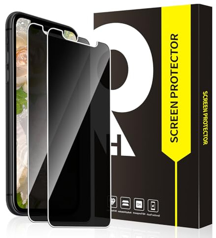 Cable Leader 2 Stück Schutzfolie für Panzerglas für iPhone 11/ XR Sichtschutzfolie, 9H Härte Kratzfest Blasenfrei Anti-Spähen iPhone 11 Schutzglas, 2.5D Rand Präzise Passform iPhone XR Blickschutz