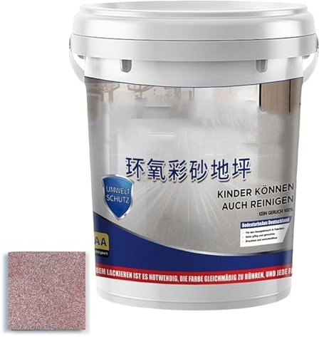 Self Leveling Epoxy Colored Sand Floor Paint, Fast Drying, Stain-Resistant For Concrete Tile Wood Countertop Decorative Finish (1KG Red)
