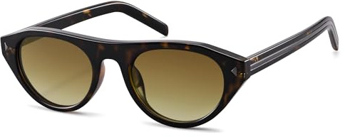 COASION Retro Oval Sonnenbrille Damen Herren Trendy Schmale Cateye Brille UV400 Schutz Vintage Kleine Ovale Sonnenbrillen