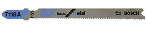 BOSCH T118A 5-Piece 3-5/8 In. 17-24 TPI Basic for Metal T-Shank Jig Saw Blades