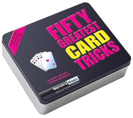 Marvin's Magic - Fifty Greatest Card Tricks Set - Children & Adults Magic Card Deck - Includes Card Illusions, Close up and Mind Reading Tricks - Comes in Gift Set Tin - Suitable for +8 - Cool Stuff