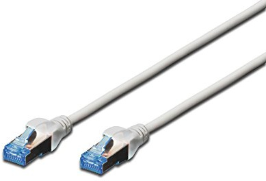 Digitus LAN Cable Cat 5e - 0.5m - CCA Network Cable with RJ45 - SF/UTP Shielded - Compatible with Cat6 & Cat5 - Grey