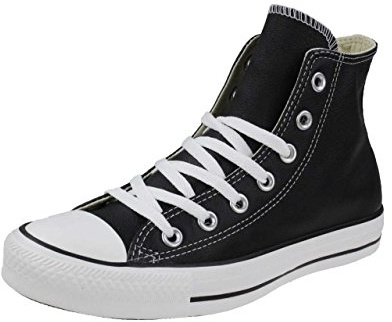 Converse Unisex Chuck Taylor All Star Leather HI, Black, 8.5