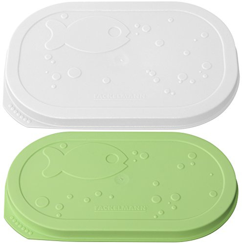 Fackelmann Fischdosendeckel, Dosenverschluss, Frischhaltedeckel (Farbe: Weiß, Grün), Menge: 2 Stück