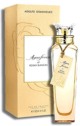 Adolfo Dominguez Agua Fresca de Rosas Blancas Agua de Tocador Vaporizador, 120 Ml