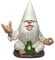 GlitZGlam Rockerzwerg George mit Zen-Frosch - Dieser Gartenzwerg kombiniert Ruhe, Frieden und Rock'n'Roll für Ihren Feengarten