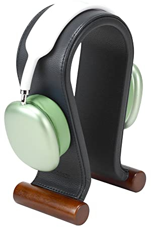 SAMDI Leather Headphone Stand Headset Stand Headphone Holder Universal Gaming Headset Holder - Black