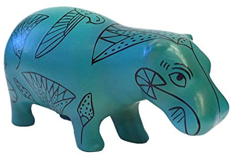 Pocket Art - Blaues Nilpferd - Hippopotamus - Art Egypt H: 10 cm