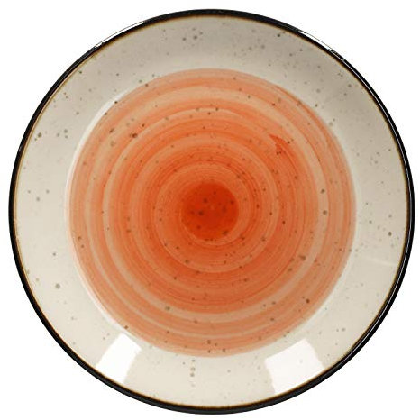 Van Well Kuchenteller Nova I Ø21cm I orange I Unikate I Servierplatte rund I Essteller klein I Tafel-Geschirr I Gastro-Bedarf I Brunch & Buffet I Strudel