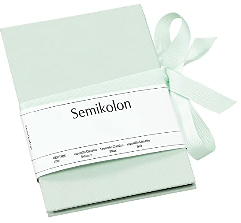 Semikolon 361774 Leporello Classico 12,2 x 17,7 cm - 14 Fotos 10 x 15 cm - Ziehharmonika-Fotobuch - moss pastell-grün