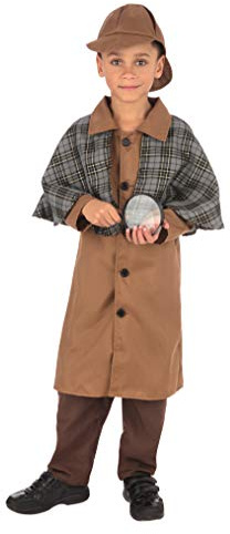 Bristol Novelty CF237XL Kostüm Detektiv, für Jungen, Größe XL, braun, Alter: 9–10+ Jahre Halloween
