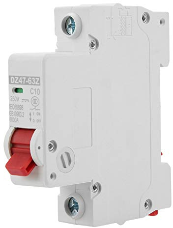Akozon Disjoncteur à courant résiduel RCCB DZ47-63Z-1P 10A DC Disjoncteur miniature de fuite à la terre Commutateur d'air avec protection contre les surcharges