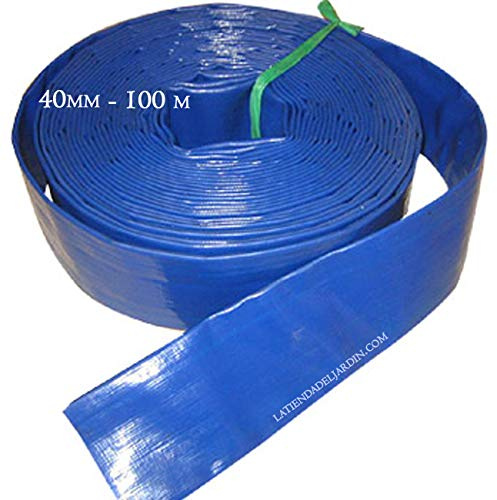 Industrieschlauch 40 mm 100 Meter | Feuerwehrschlauch | Flachschlauch 40 | Bauschlauch | Schlauch 40mm | Blaue PVC-Schläuche für Wasserpumpen | Flat Hose 40mm | Gartenschlauch 40 mm