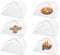 17 inches - Mesh Food Cover Tent Umbrella, Jsdoin 6 Pack Food Domes, Food Covers Mesh Pop Up Nets for Outdoors, Screen Tents, Parties Picnics, BBQs, Reusable and Collapsible (White)