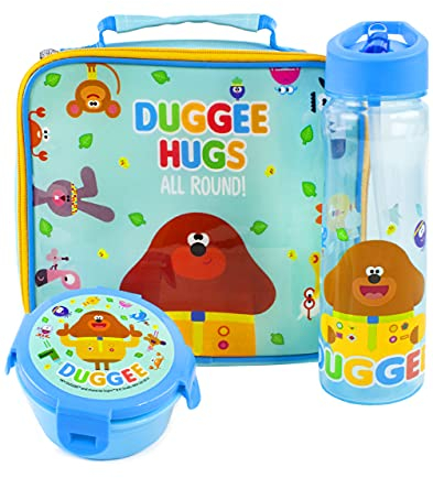 Hey Duggee Lunch Box Set for Kids | Insulated Food Bag, Water Bottle & Snack Pot | Adventure with Boys & Girls Characters | TV Series Merchandise Fun Lunch Set for Young Fans of The Show