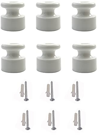 Isolatori cavi di porcellana per cavi da parete da 20 mm, 6 pezzi
