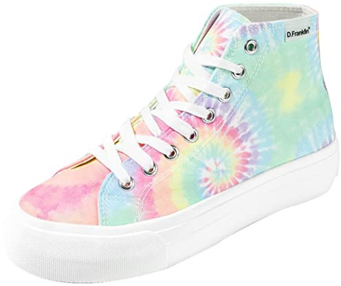 D.Franklin Zapatillas Altas One Way Tie Dye en Multicolor - Zapatillas de Vestir para Mujer - Moda Casual - Talla (38) - Modelo One-Way