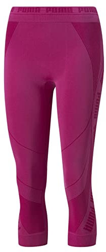 PUMA Evoknit-Mallas de Cintura Alta 7/8 Medias, Mujer, Fucsia, L