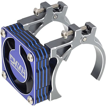 DKKY RC Motor Cooling Fan Heatsink 40-43mm Adjustable for Arrma Axial Traxxas 1/8 1/10 RC Crawler Car 4274 4068 4268 with 42mm Motor (Titanium Blue)