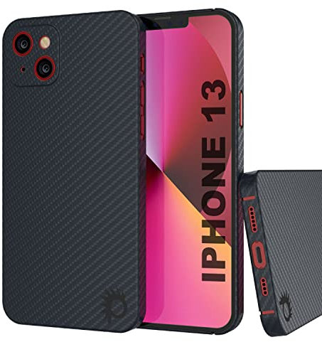 Punkcase AramidShield Schutzhülle für iPhone 13 (15,5 cm) aus 100 % echter AramidShieldSerie, ultradünne und leichte KevlarOberfläche aus 100 % echter Aramidfaser, militärischer Schutz für Ihr