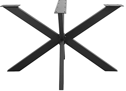 HOLZWERK24 Spider Tischgestell SPK 105 M Kreuz X Design Tischgestell Stahl schwarz