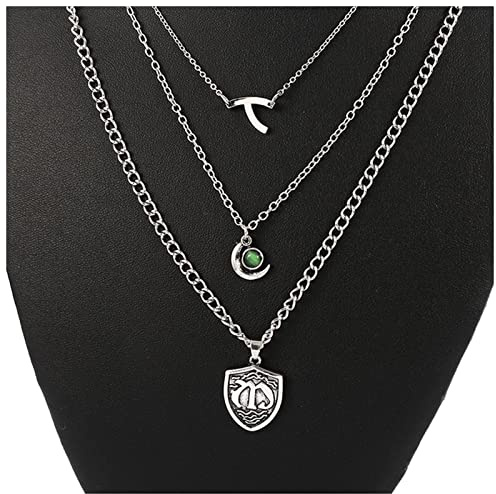 Linyutech Hope MIKAELSON Halskette - Familienkamm Anhänger, Wishbone Legacies Multi Layer, Cosplay Schmuck, Wunsch Schlüsselband Kette für Herren und Frauen (Size: As Show)