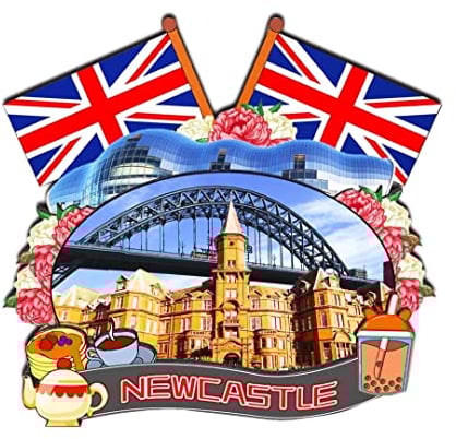 Newcastle UK Fridge Magnet 3D Classic Wooden Refrigerator Magnets Landmark Handmade Craft Travel Souvenir Gift Collection Decoration -770